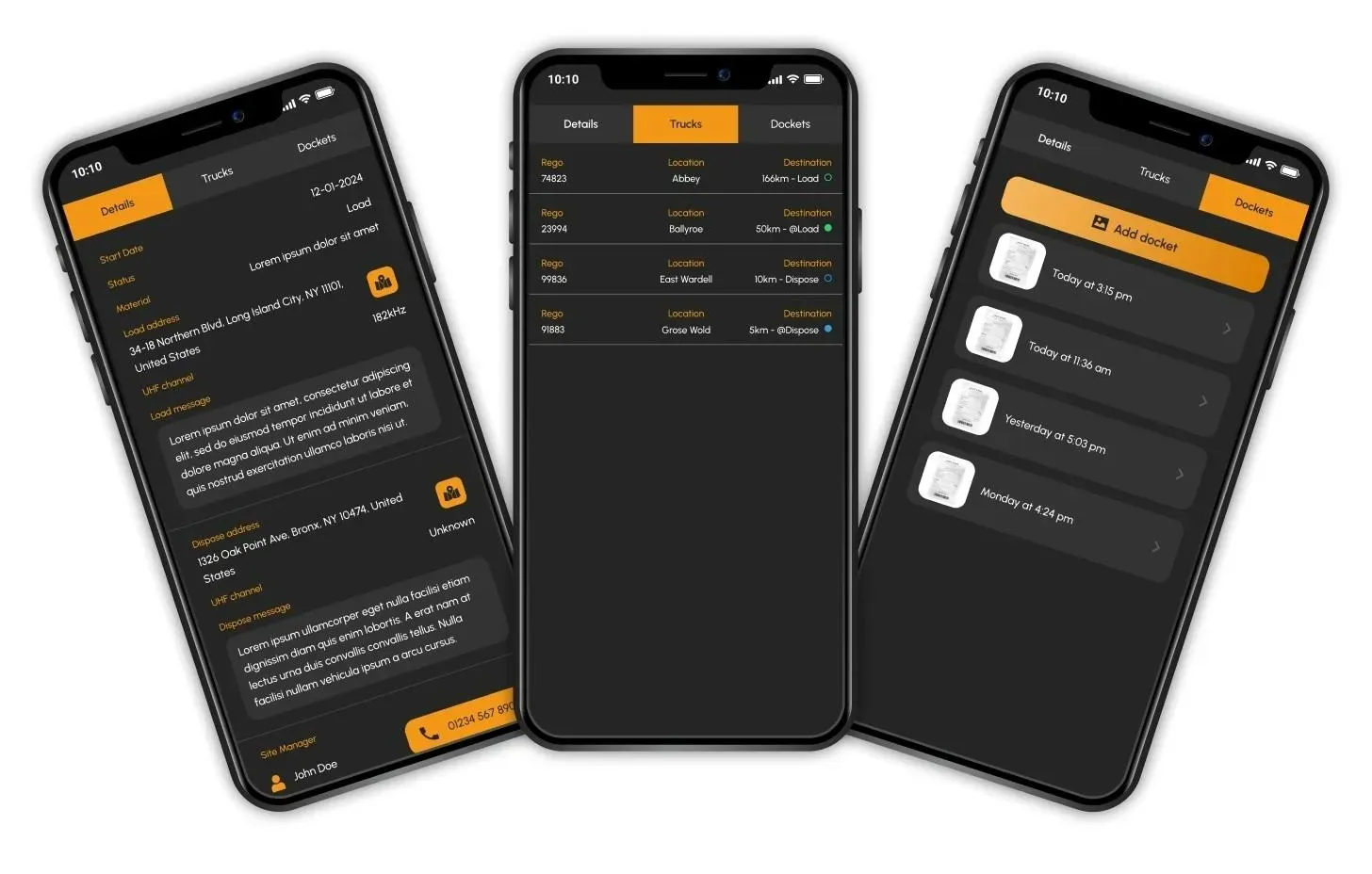 Truck Tracking App - Portfolio project